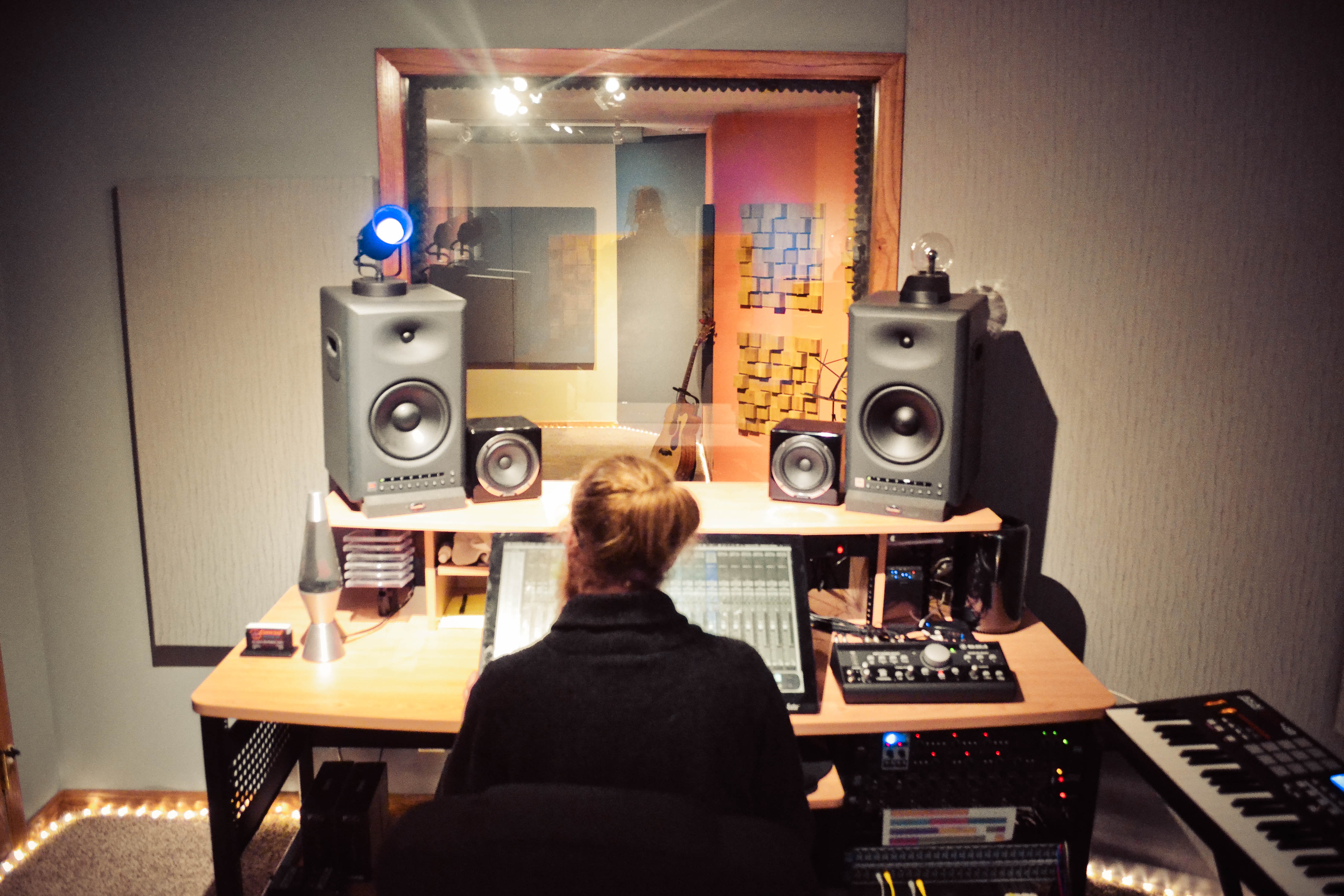 Interior of Cloverleaf Audio recording studio.