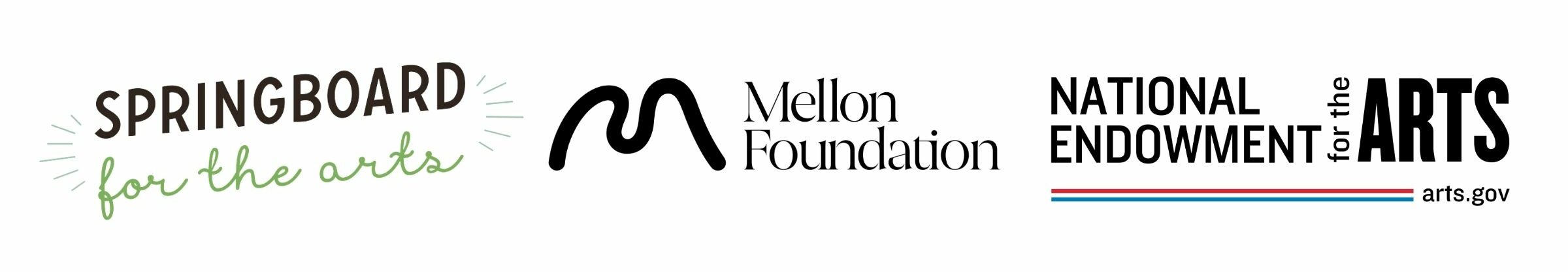 Creative Change Coalition partner logos, Springboard for the Arts, the Mellon Foundation, and the National Endowment for the Arts