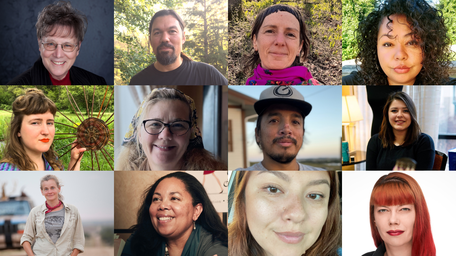 A gallery image of the 12 artists selected for the 2023-25 Rural Regenerator Fellowship